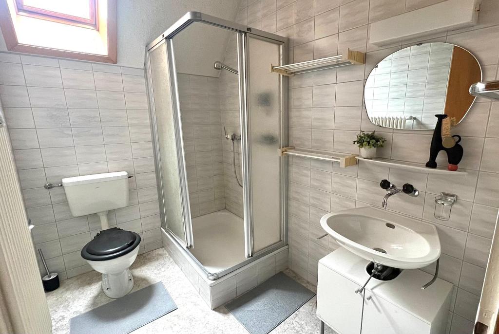 Koupelna v ubytování Hotel Jäger