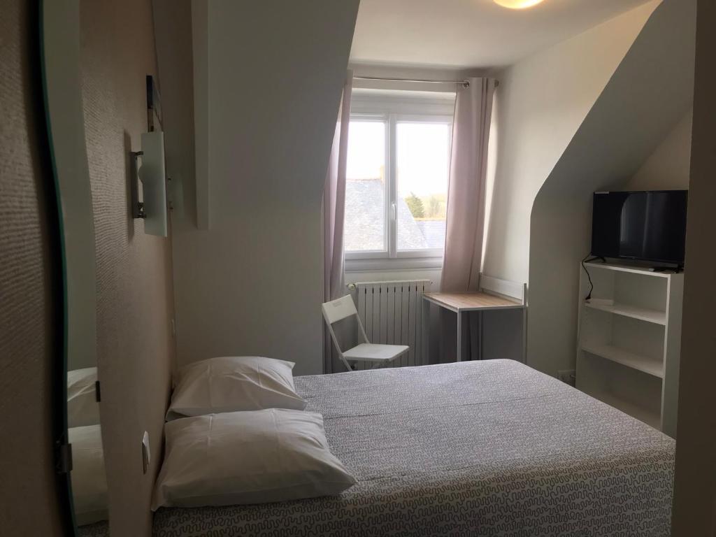 Postel nebo postele na pokoji v ubytování Hôtel du Littoral