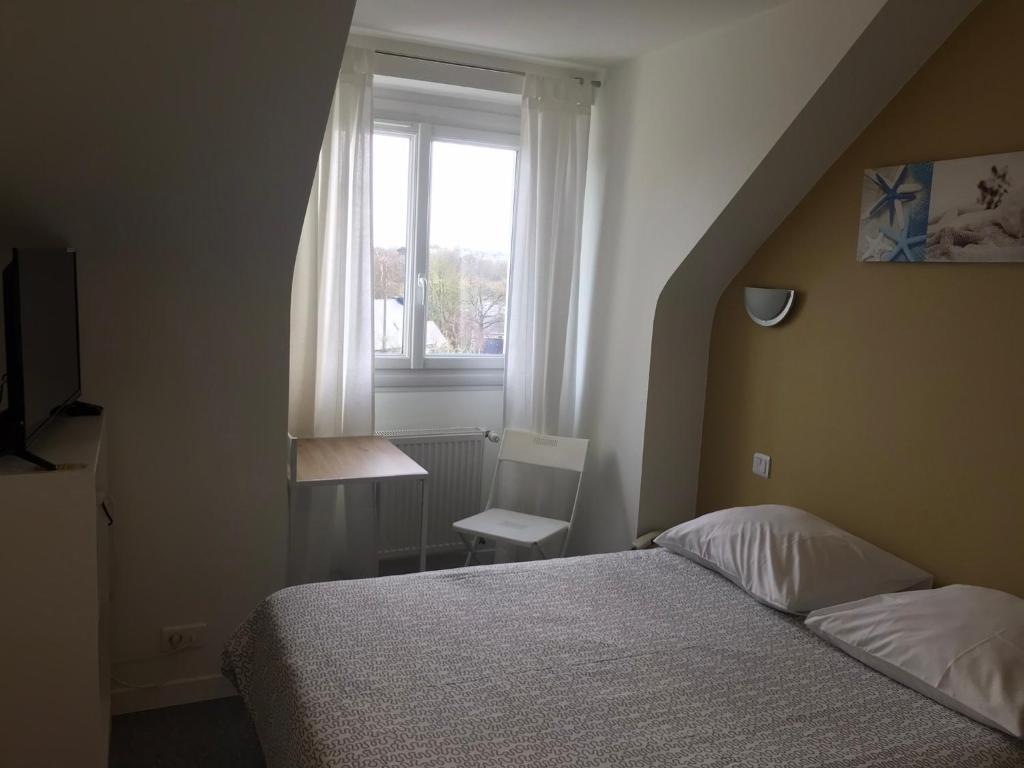 Postel nebo postele na pokoji v ubytování Hôtel du Littoral