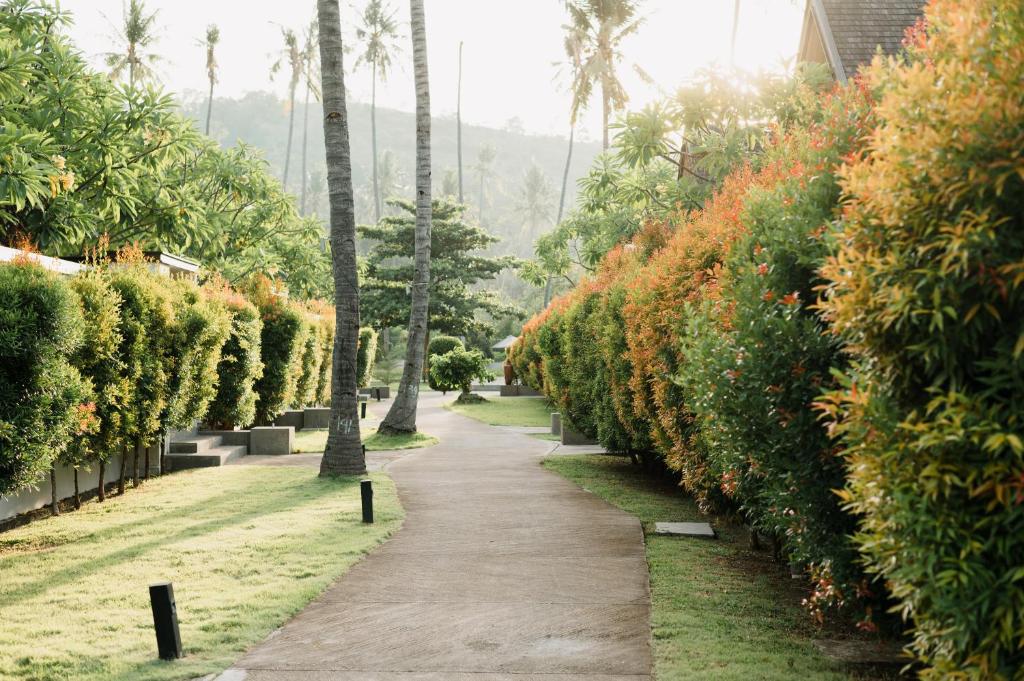 A garden outside The Kayana Beach Lombok