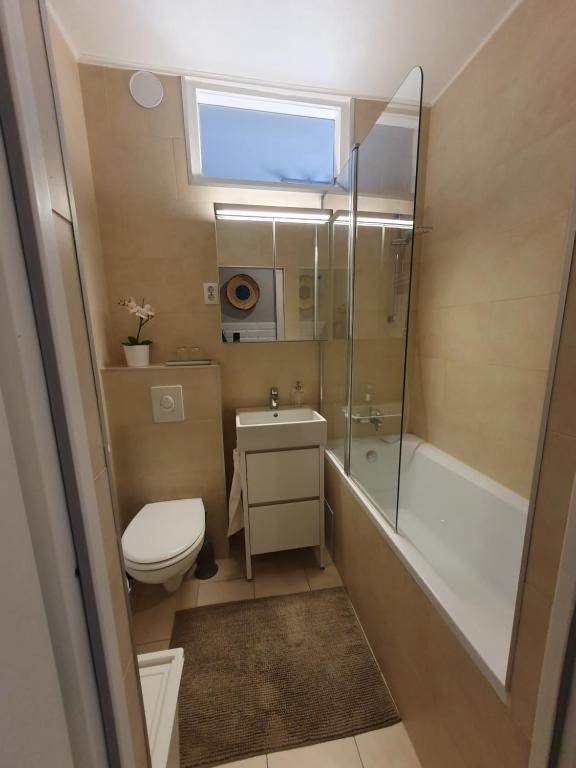 A bathroom at Apartman guru 2 Szeged