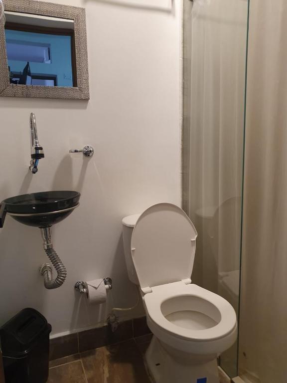 Koupelna v ubytování Hotel Prestige