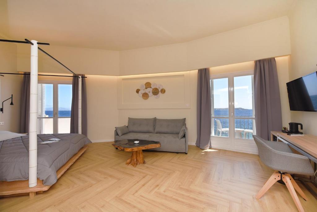 TV a/nebo společenská místnost v ubytování Hotel Hermes