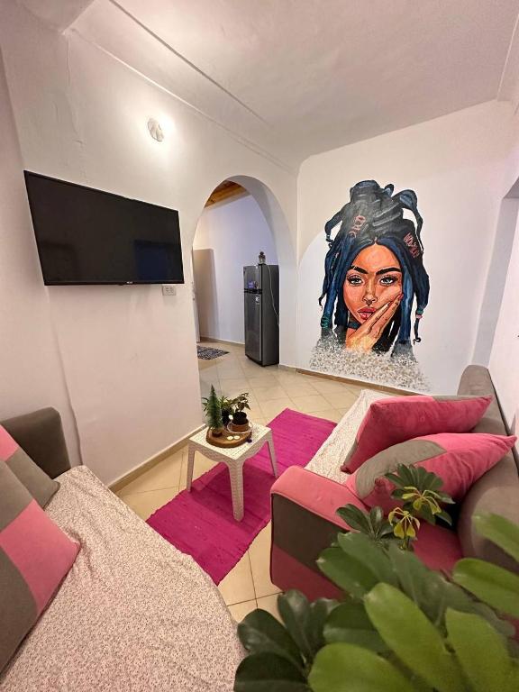 A television and/or entertainment centre at House in dahab