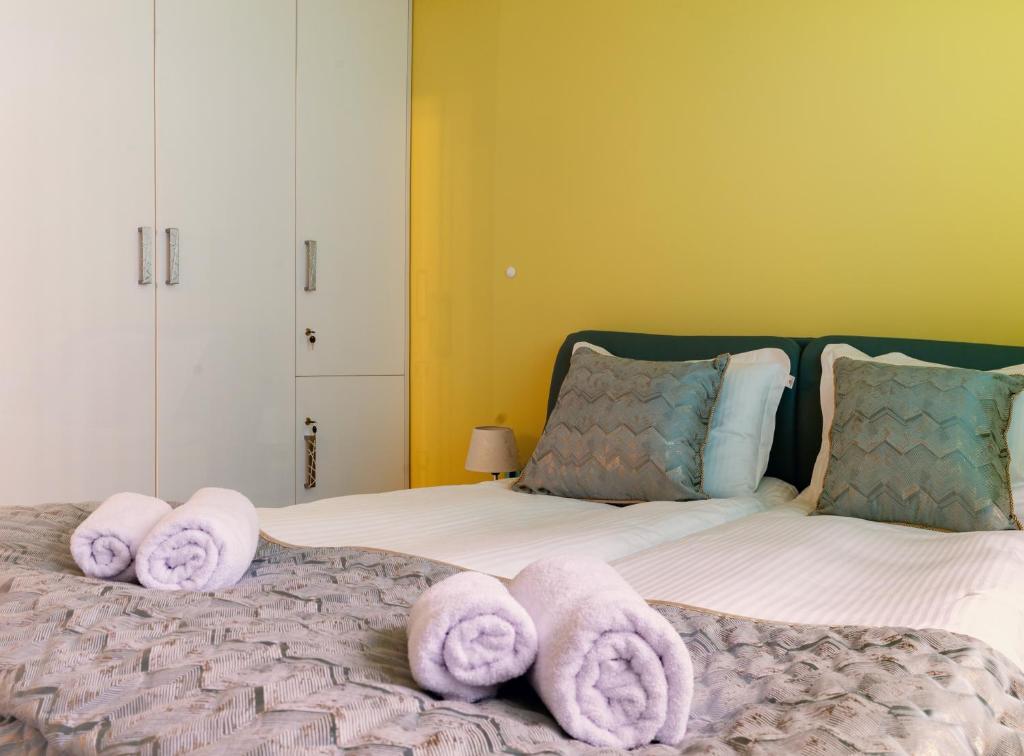 Postel nebo postele na pokoji v ubytování Sofiel cozy apartment - Top Center Sofia