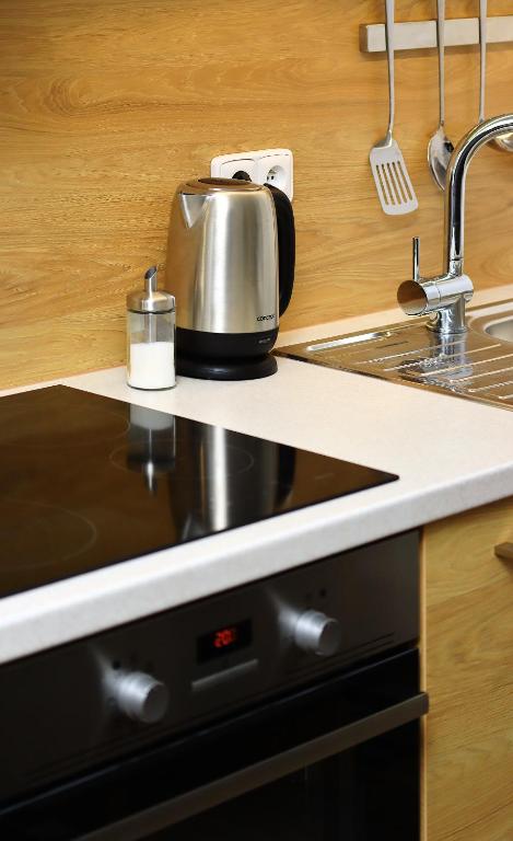 Kuchyň nebo kuchyňský kout v ubytování Apartmány Aswa