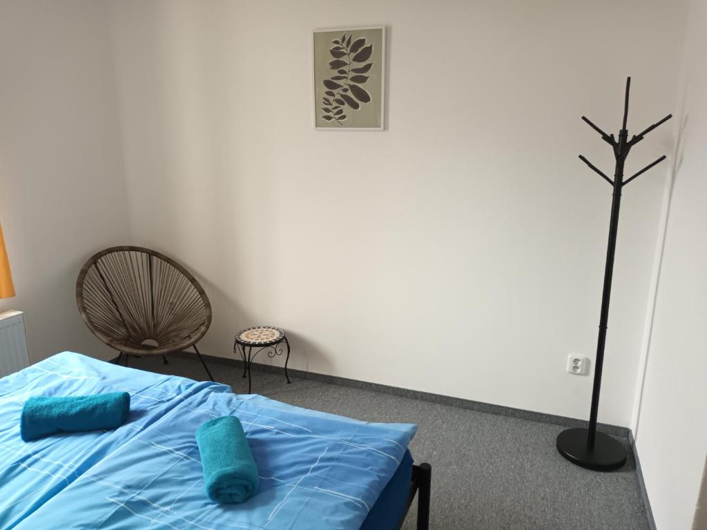 Postel nebo postele na pokoji v ubytování Vila Pavlínka apartmány Losiny