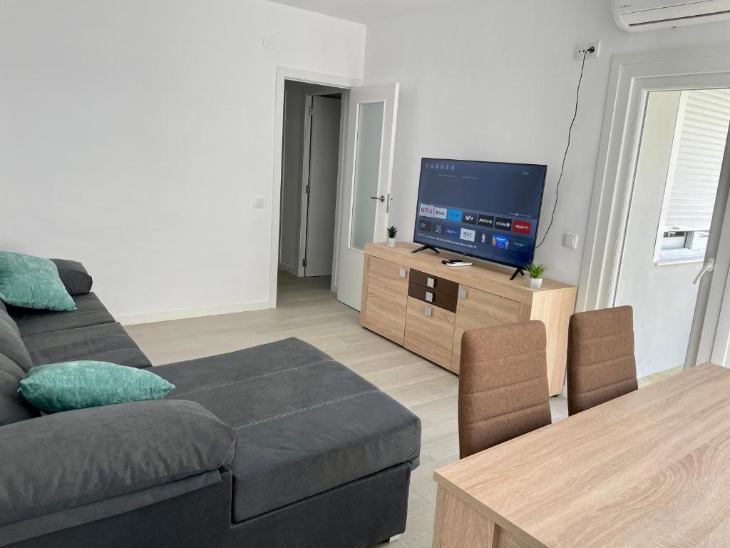 Televízia a/alebo spoločenská miestnosť v ubytovaní Ánade - Somhome
