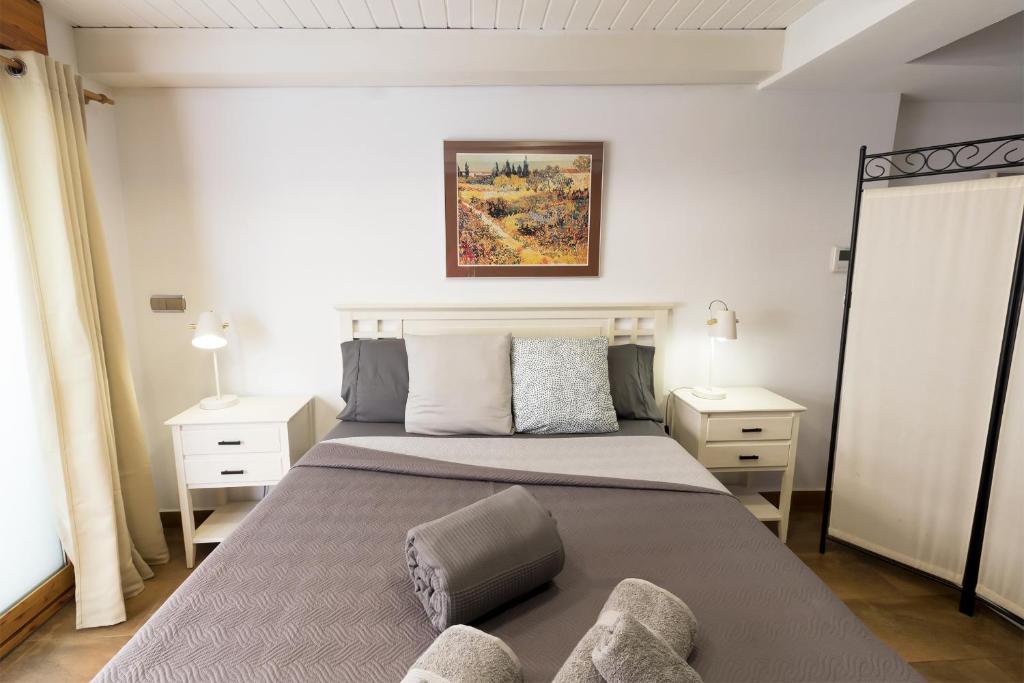 Posteľ alebo postele v izbe v ubytovaní Loft con terraza centro Valencia