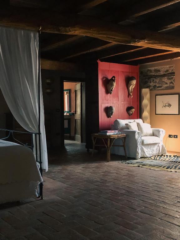 Postel nebo postele na pokoji v ubytování B&B Cascina Mattarelle