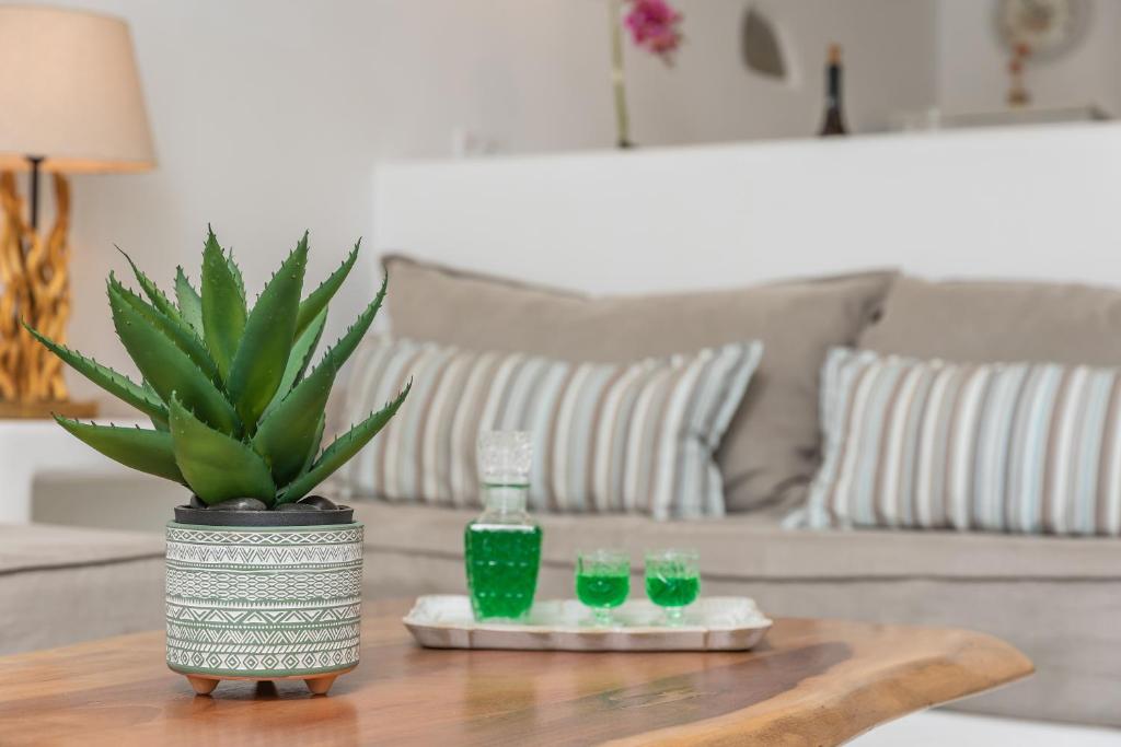 Posezení v ubytování En Lefko boutique house