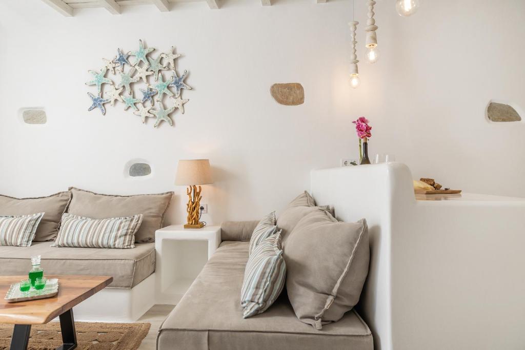 Posezení v ubytování En Lefko boutique house