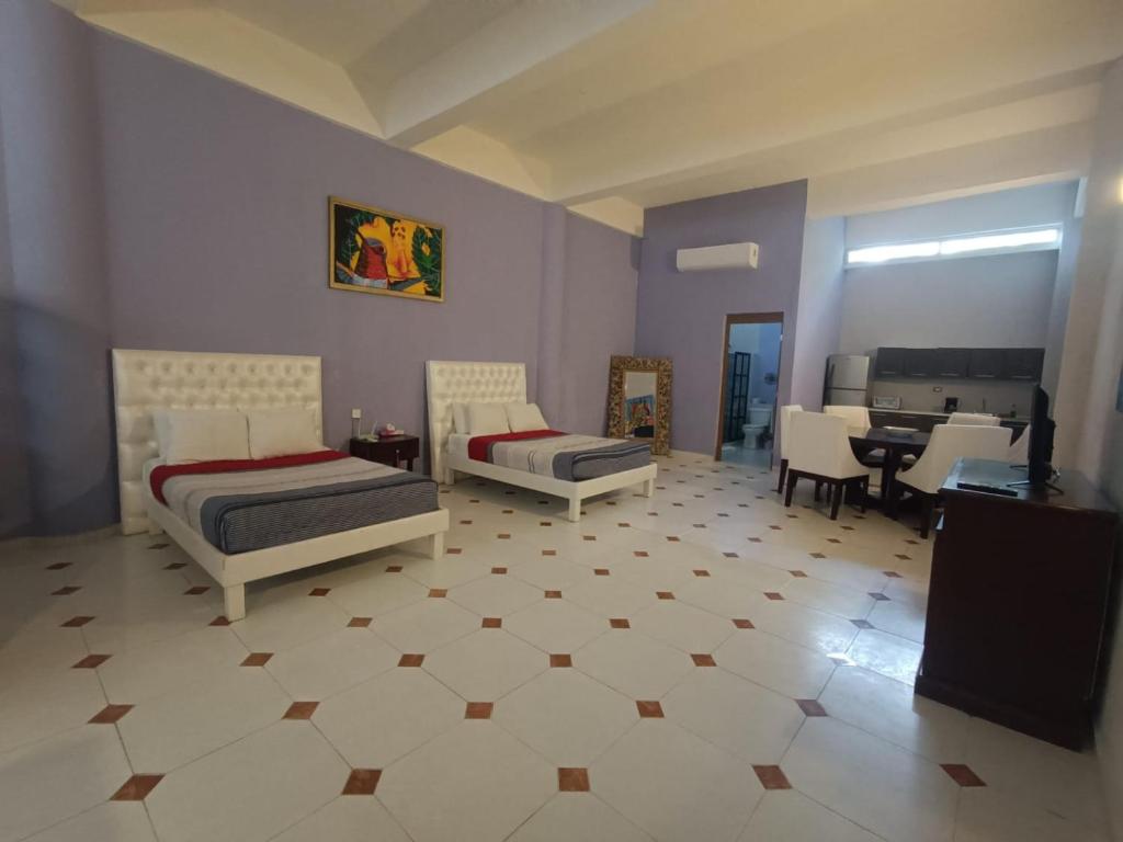 Posezení v ubytování Amplio Estudio en Cozumel, Condominio privado E12