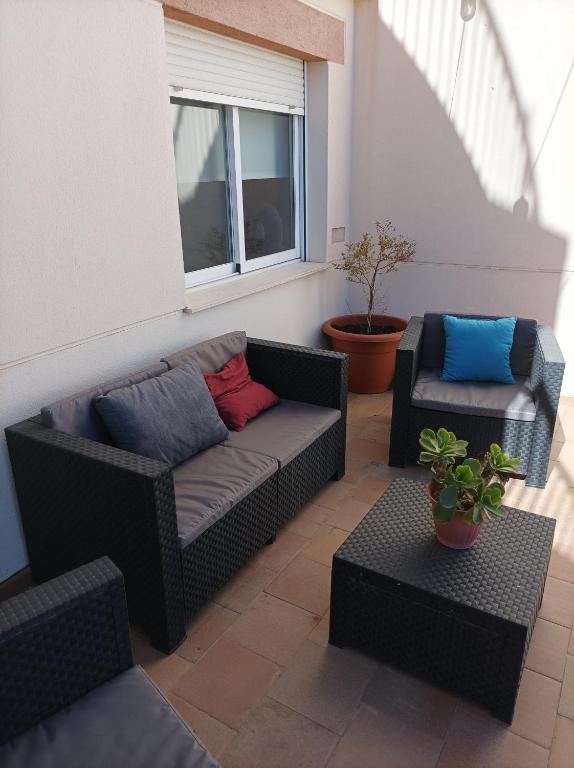 A seating area at Peña del Castillo