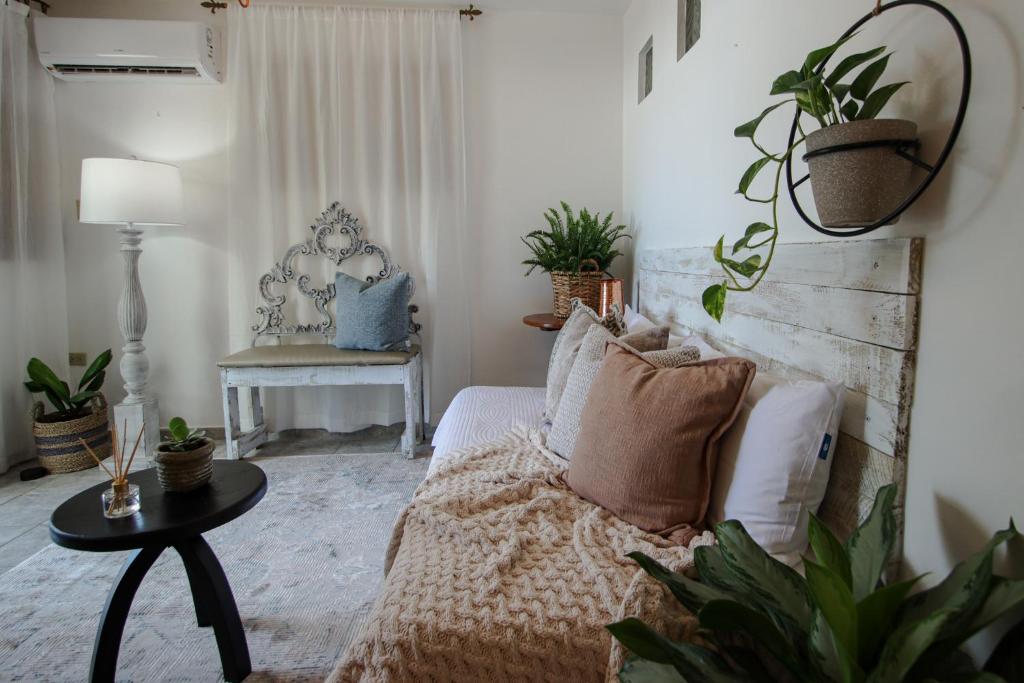 Posezení v ubytování Hacienda Tres Casitas