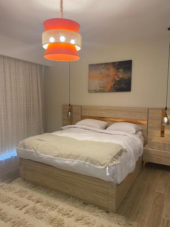 Postel nebo postele na pokoji v ubytování Sea view il monte galala chalet