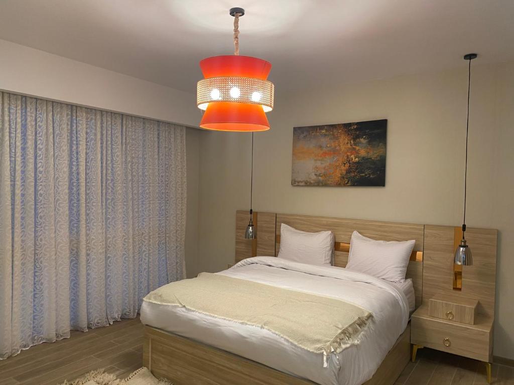 Postel nebo postele na pokoji v ubytování Sea view il monte galala chalet