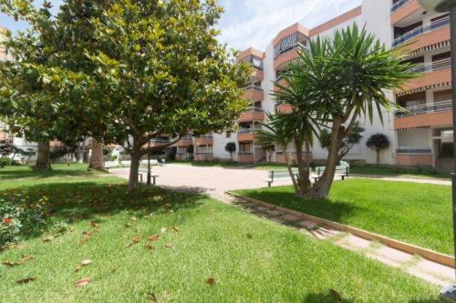 A garden outside BOOOOM Apartment Salou Beach