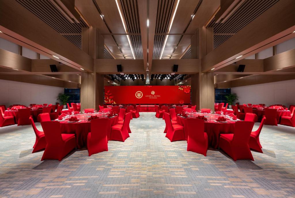 Restaurace v ubytování Genpla Hotel, Shenzhen Qianhai