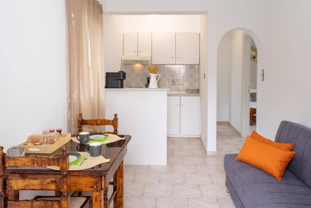 Kuchyň nebo kuchyňský kout v ubytování Emerald Hotel Leros