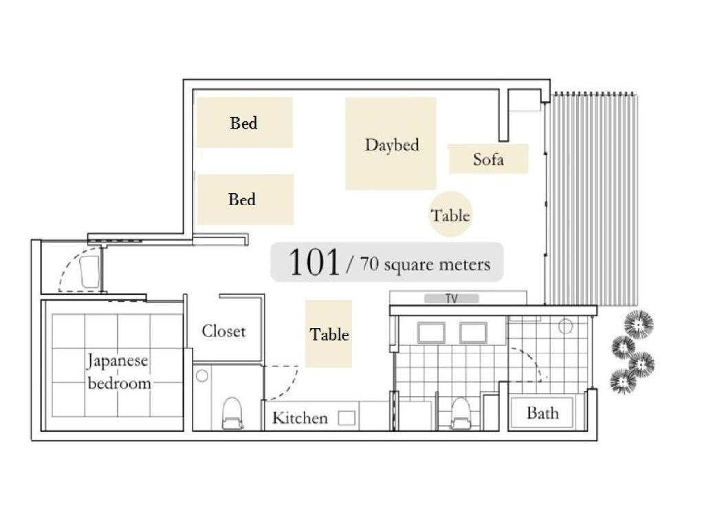 Půdorys ubytování Aoi Hotel Kyoto