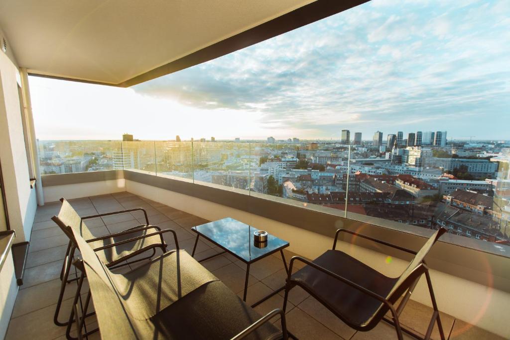 Balkón nebo terasa v ubytování Modern apartment in centre with amazing view