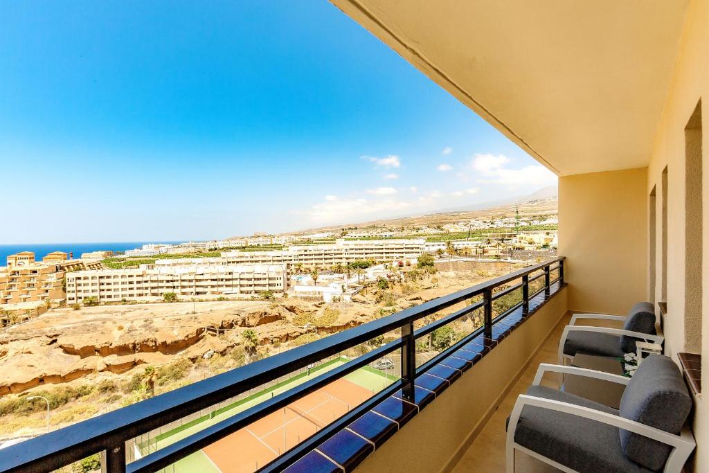 A balcony or terrace at Ferienwohnung Sea View Playa Paraiso