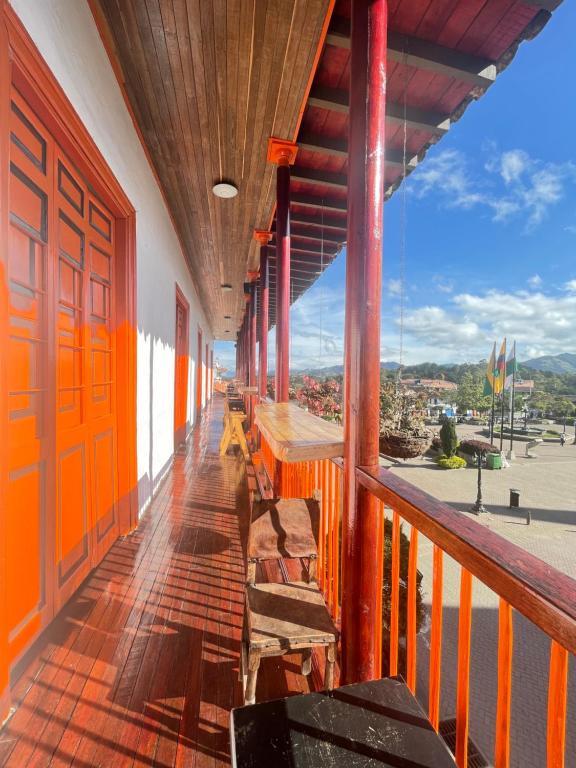 Balkón nebo terasa v ubytování Hotel Colonial Abejorral