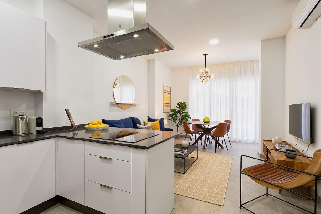 Kuchyň nebo kuchyňský kout v ubytování Soho Apartments in Malaga by Solaga Holiday Homes