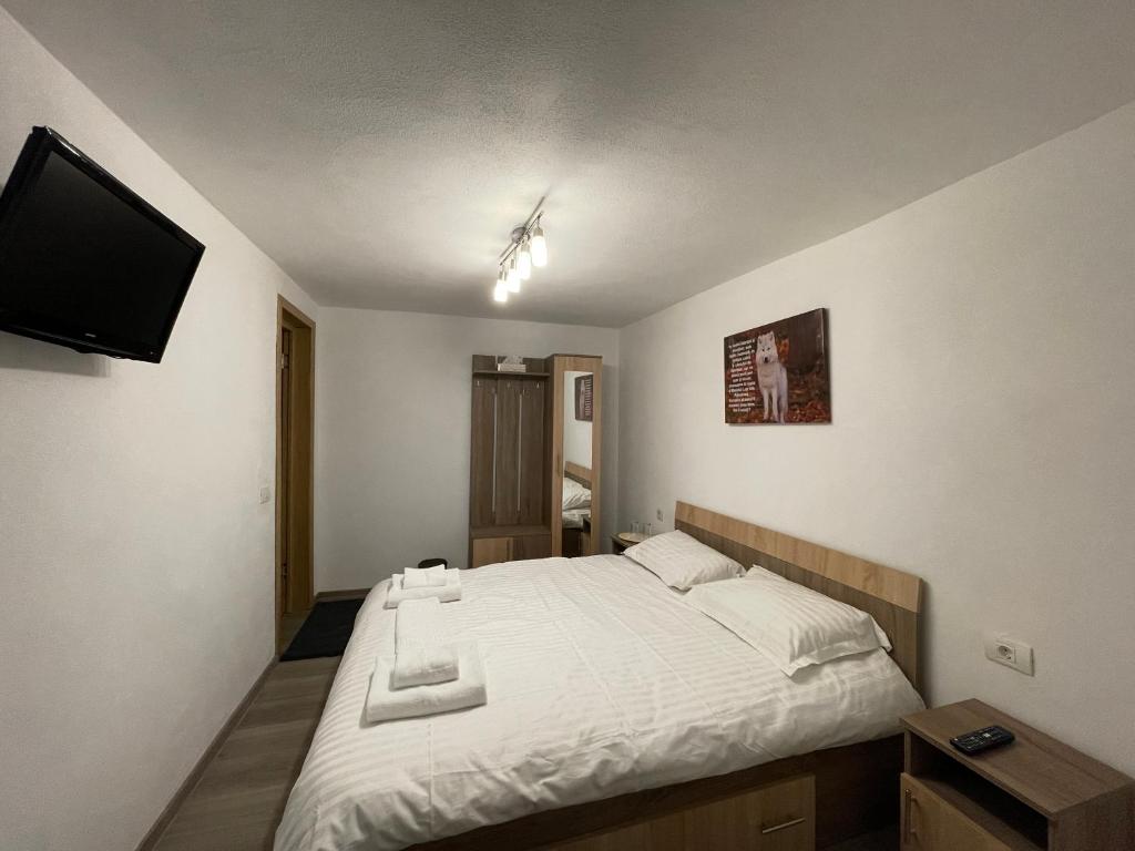 Postel nebo postele na pokoji v ubytování Casa Lupilor Transfăgărășan