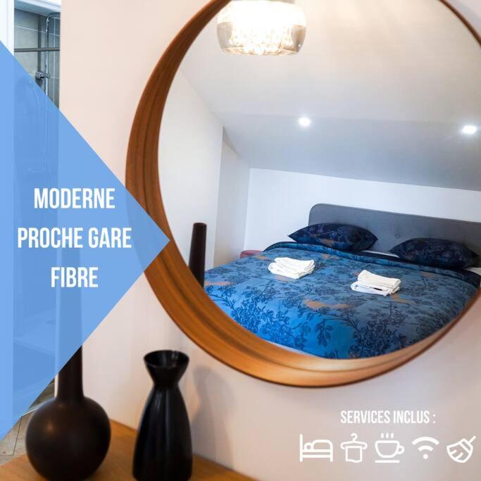 Posteľ alebo postele v izbe v ubytovaní Le Voltaire • Proche Gare • Moderne