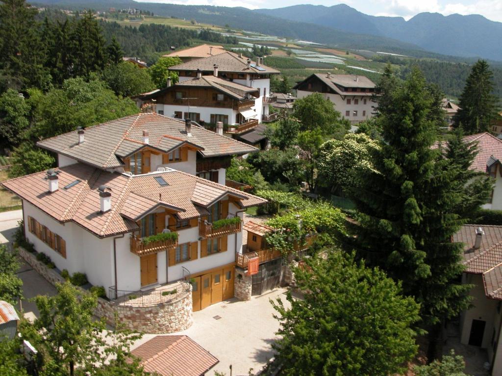 wioska w górach z domami i drzewami w obiekcie Agritur Widmann w mieście Coredo