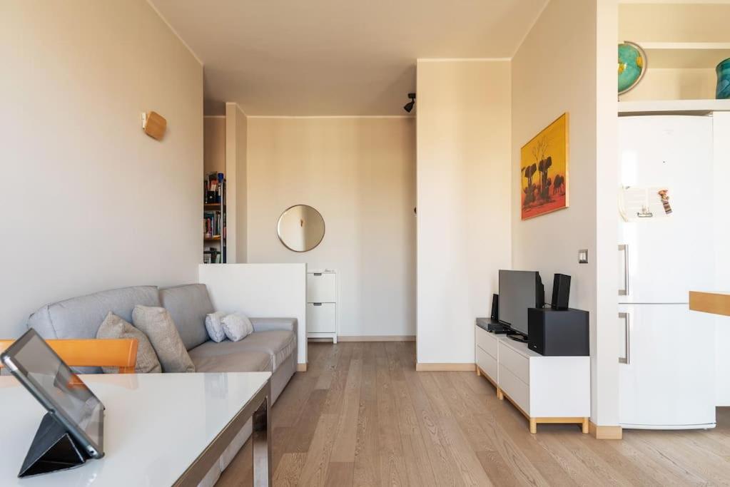 米蘭的住宿－Schiavoni Flexyrent WiFi，带沙发和电视的客厅