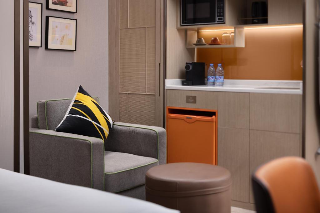 Posezení v ubytování Home2 Suites By Hilton Wuhan Hankou Railway Station