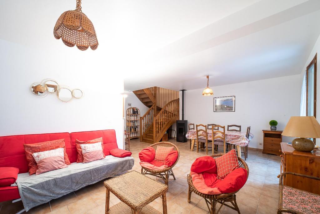 Część wypoczynkowa w obiekcie Chez Colette - Maison proche plage pour 8