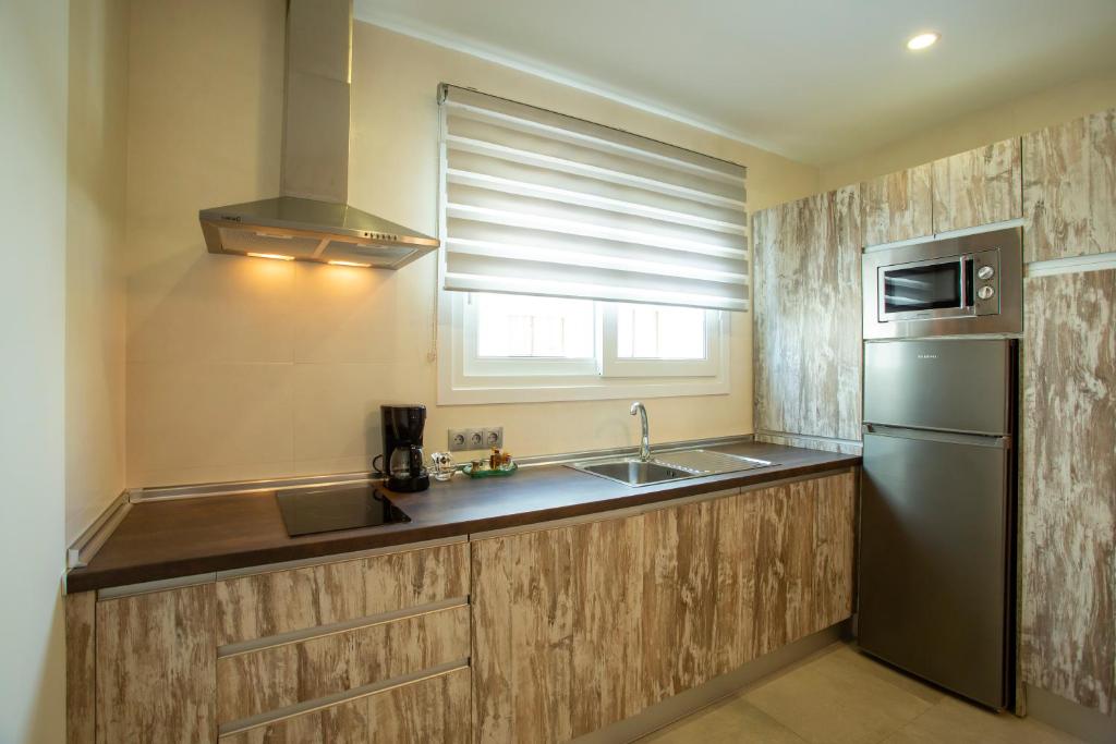 Kuchyň nebo kuchyňský kout v ubytování Apartamentos Aponiente