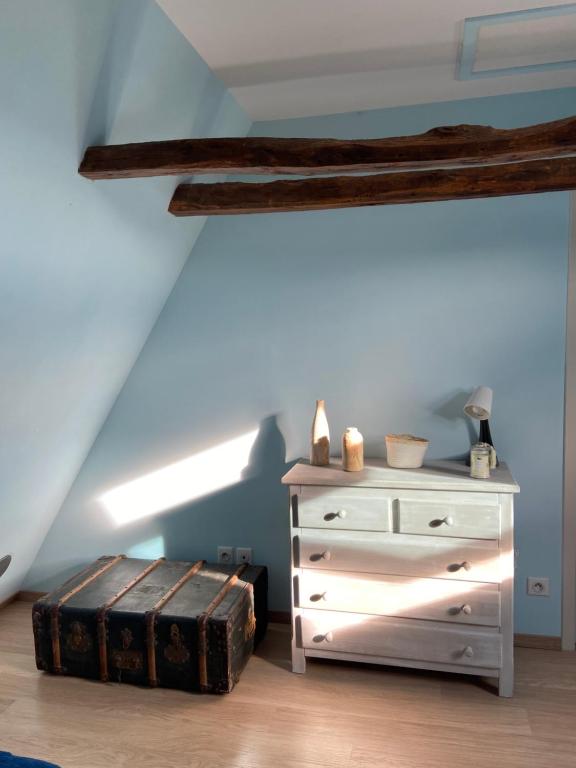 Posteľ alebo postele v izbe v ubytovaní Notre petite maison dans la prairie