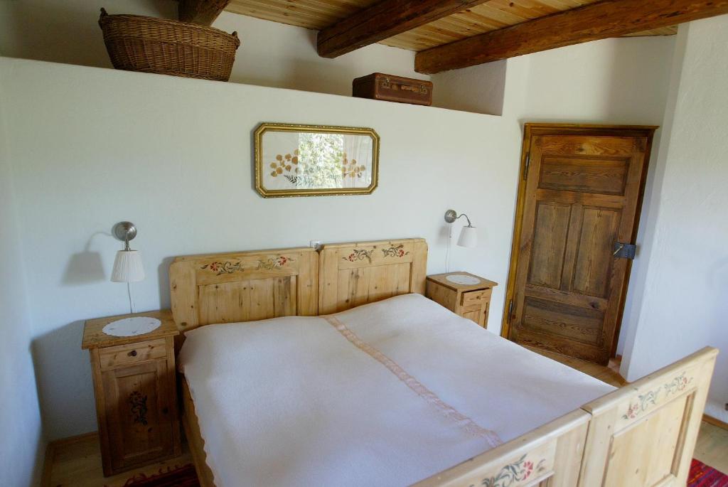 Postel nebo postele na pokoji v ubytování Lamplberg