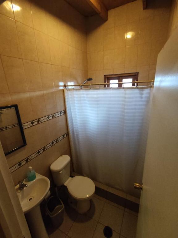 Koupelna v ubytování Cabañas Larache