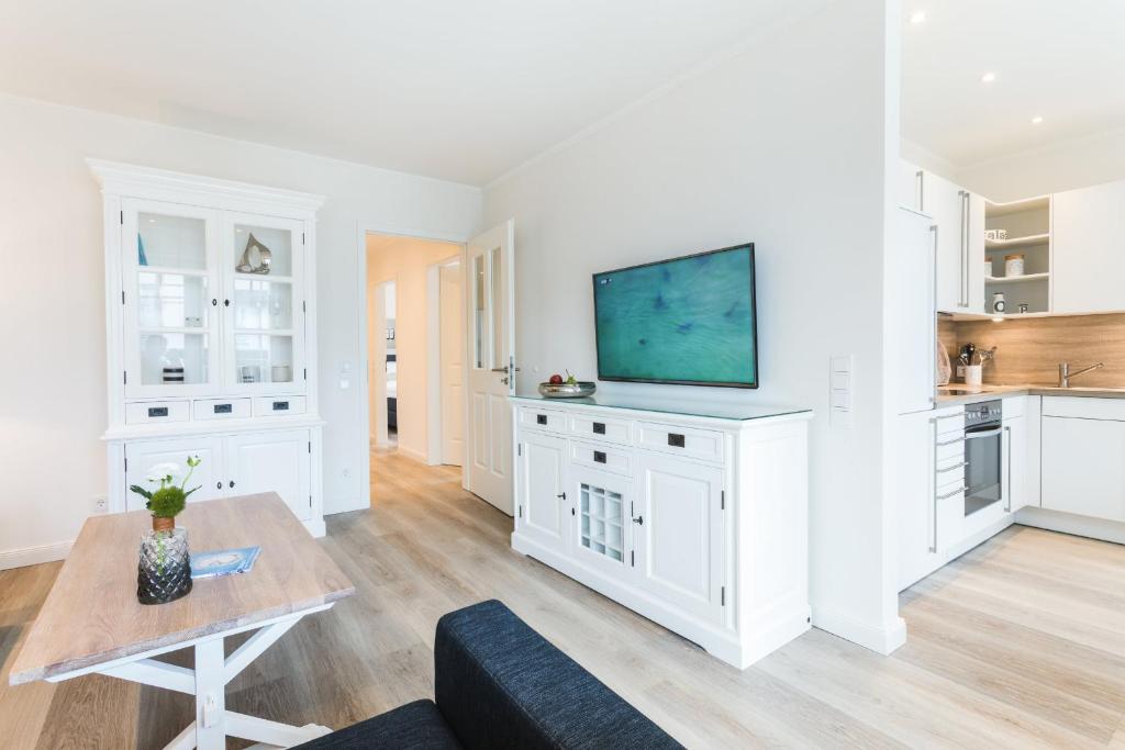 Kuchyň nebo kuchyňský kout v ubytování Strandvilla Apartment Meeresglück