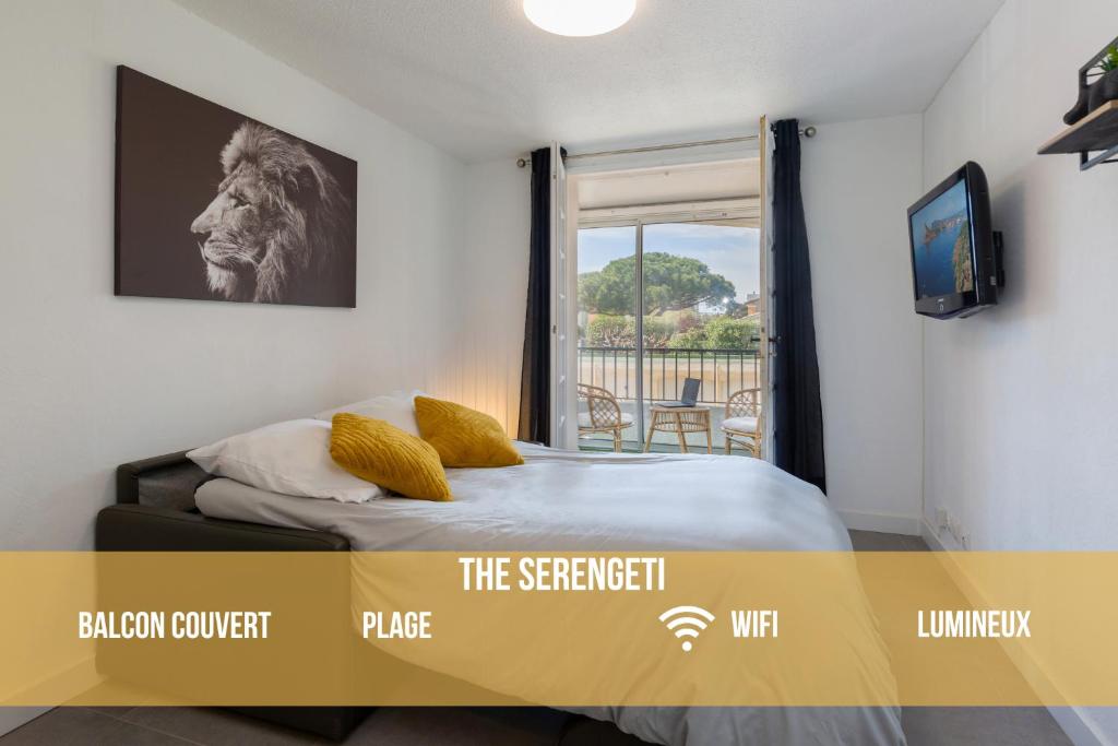 Posteľ alebo postele v izbe v ubytovaní The Serengeti - Cosy - Plage - Host Provence