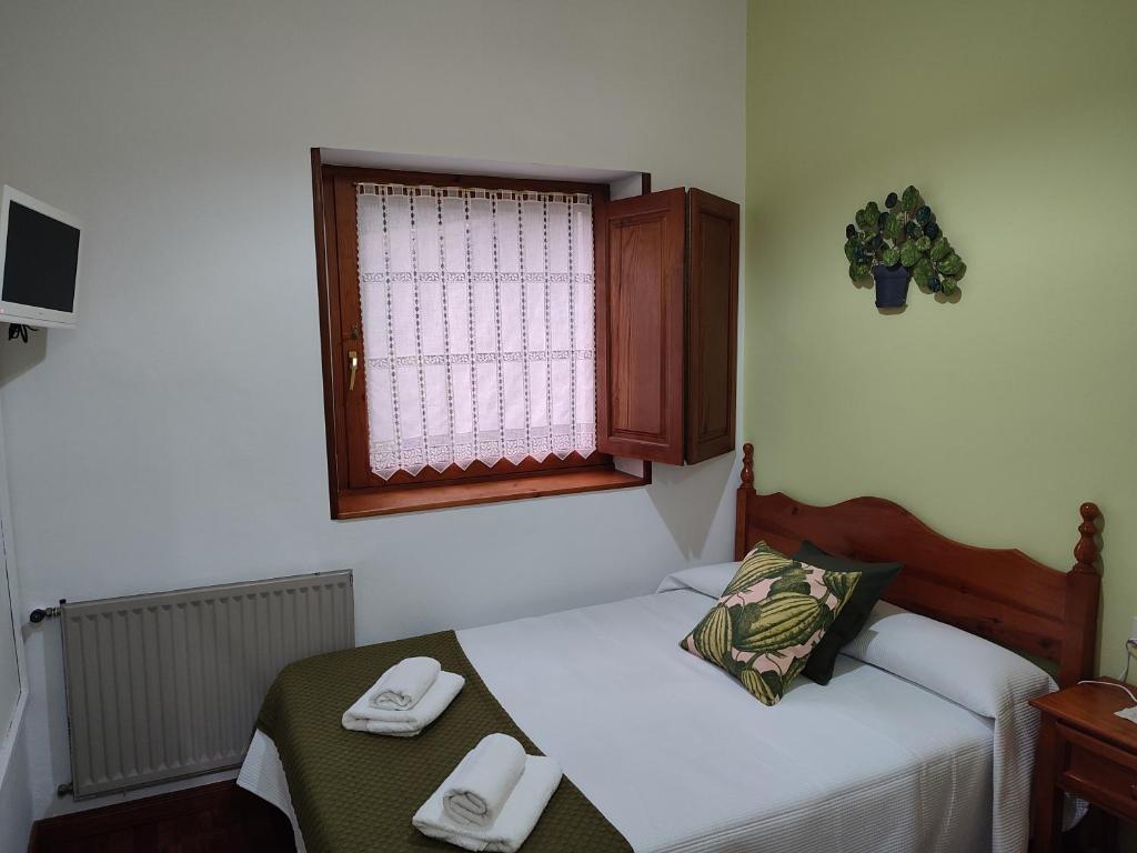 Postel nebo postele na pokoji v ubytování La Salmonera Cangas de Onís