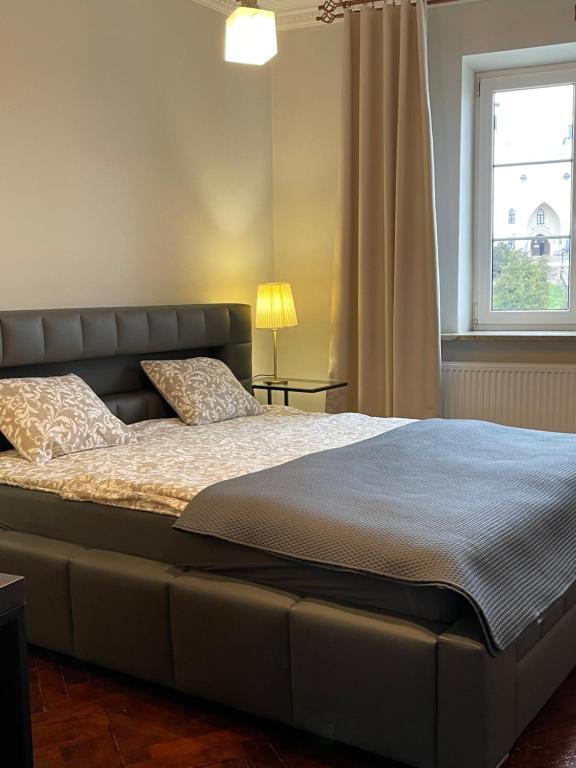 Ένα ή περισσότερα κρεβάτια σε δωμάτιο στο Apartament Lubelski Zamkowy