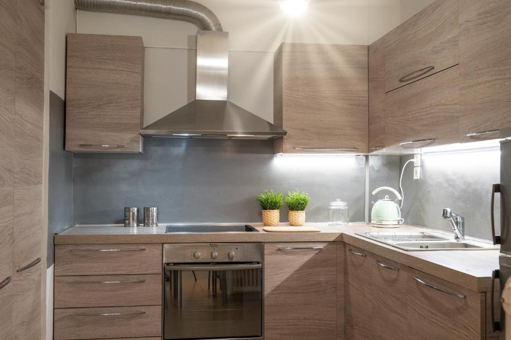 Kuchyň nebo kuchyňský kout v ubytování Amalthia Apartment Piraeus