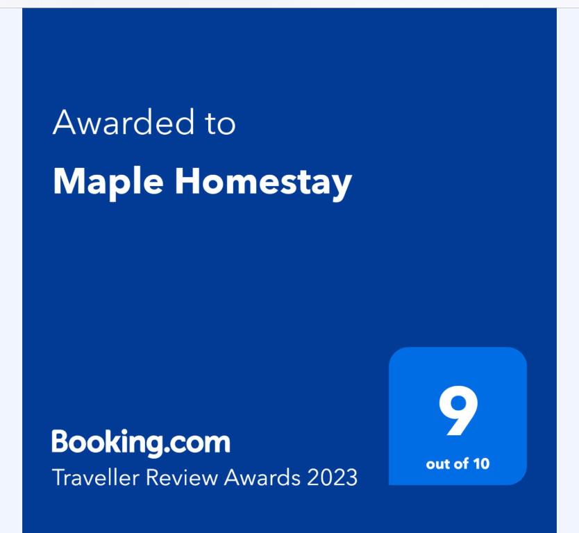Certifikát, hodnocení, plakát nebo jiný dokument vystavený v ubytování Maple Homestay