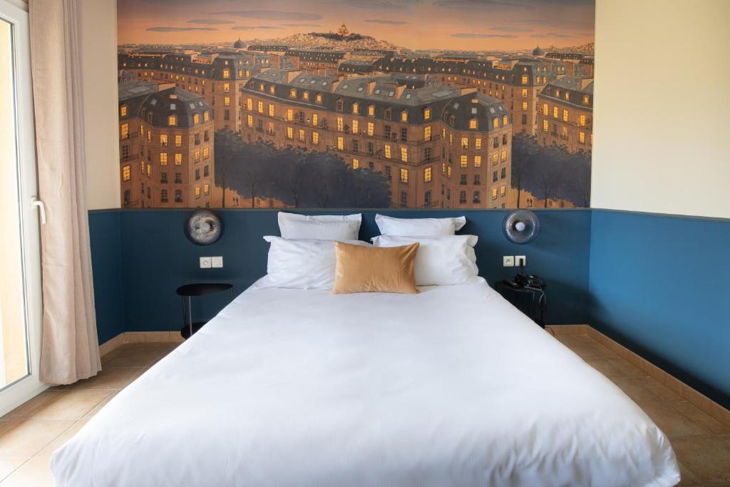 Postel nebo postele na pokoji v ubytování Hôtel La Perna
