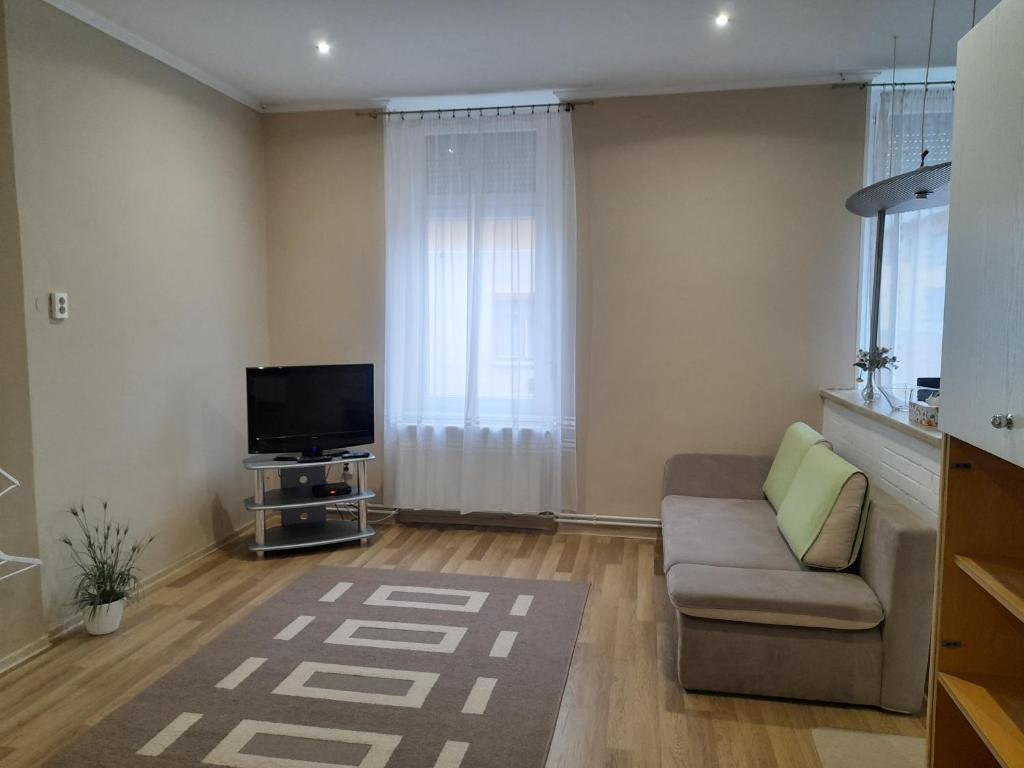 TV a/nebo společenská místnost v ubytování Edina Apartman