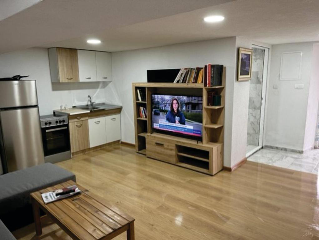 Kuchyň nebo kuchyňský kout v ubytování Demo's Place