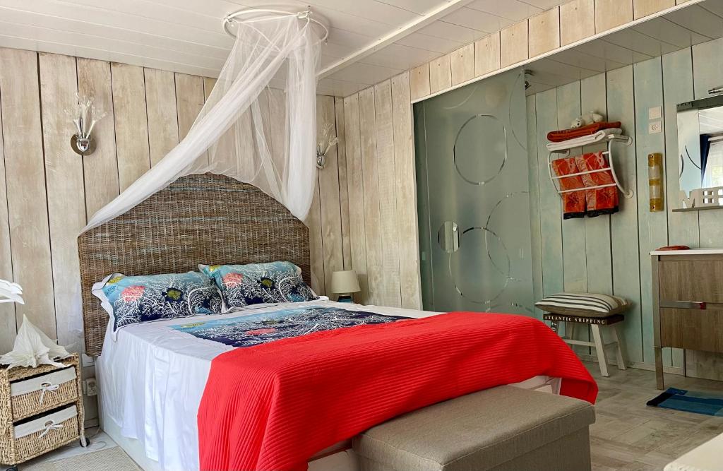 Postel nebo postele na pokoji v ubytování Gîte Les logis du Pech