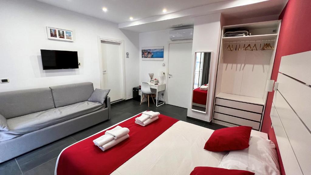 Łóżko lub łóżka w pokoju w obiekcie Soave Rooms